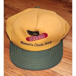 Vintage Dekalb Seed Corn Kap King Farm Hat Trucker Cap Yellow Snapback 1989 USA